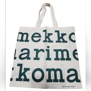 Marimekko Green Print Logo Tote